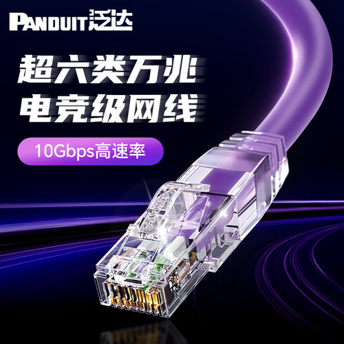 泛达超六类非屏蔽粗线万兆连接线蓝色成品线