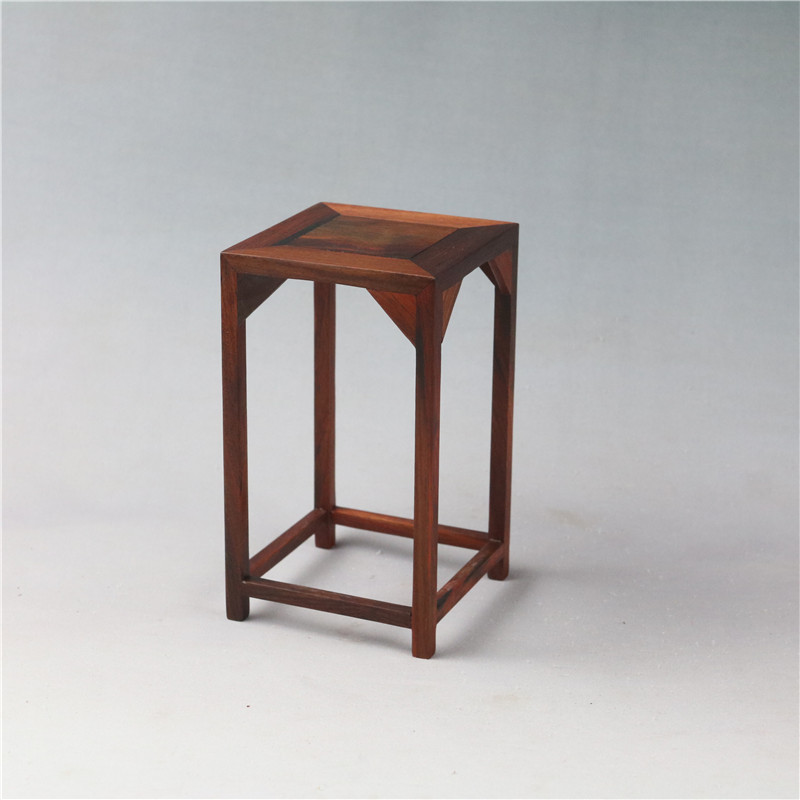 老红木大红酸f枝正方明式高几 奇石玉器摆件花瓶花盆盆景底座架子