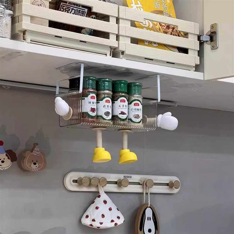 厨房湿巾收纳盒免打孔吊柜纸巾盒橱柜下挂式置物架悬挂抽纸倒挂盒,收纳整理,纸巾架,淘宝优惠券,粉丝福利购,淘宝优惠卷