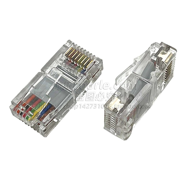 变频器面板连接头8P8C对接双向水晶头带扣操作控制面板RJ45转接头