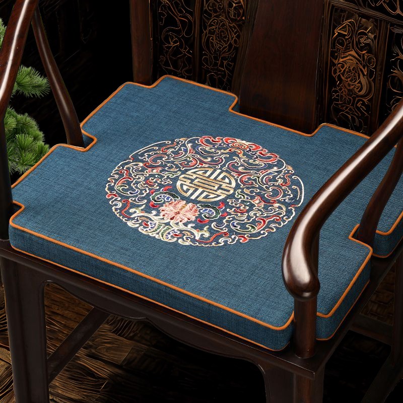 新中式红木沙发坐垫定制实木家具沙发垫罩套轻奢罗汉床五件套垫子