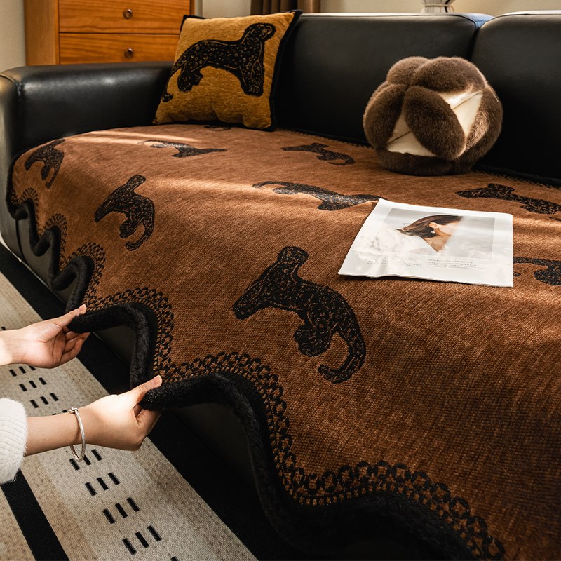 2024新款法式复m古直排沙发垫盖布固定防滑座垫防猫抓皮沙发坐垫