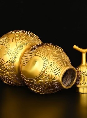 铜葫芦纯铜摆件八卦葫芦挂件开口开盖空心家居装饰客厅玄关办公室