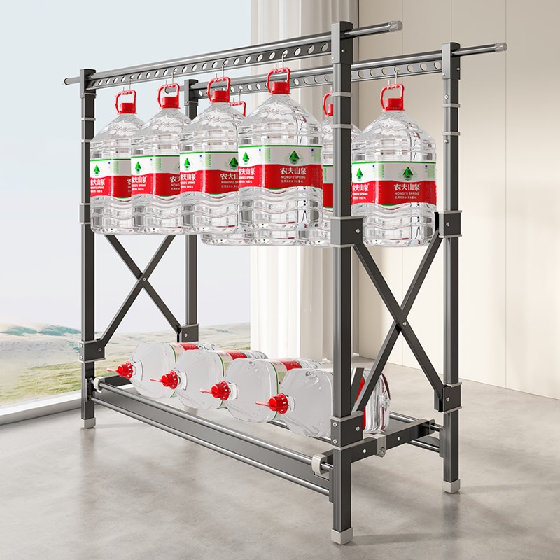 晾衣架阳台家g用落地可折叠室内多功能升降晒衣架晒被子活动落地