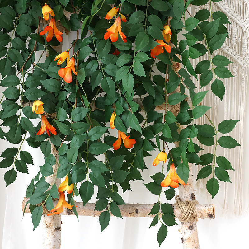 仿真凌霄假花藤条树叶子室内吊顶装饰空调水管道塑料绿植缠绕遮挡,鲜花速递/花卉仿真/绿植园艺,仿真花,淘宝优惠券,粉丝福利购,淘宝优惠卷
