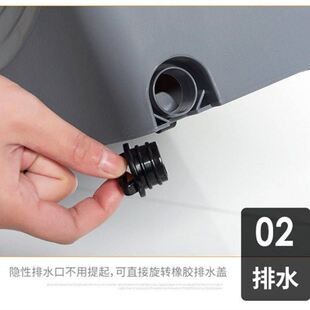 拖把池带下排水塑料加长方形洗托把桶G家用阳台化妆室移动拖地盆