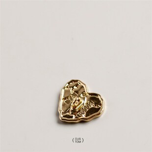 栖心 珐琅彩金属纽扣设计师辅料复古烧蓝国风桃心大衣外套高端扣