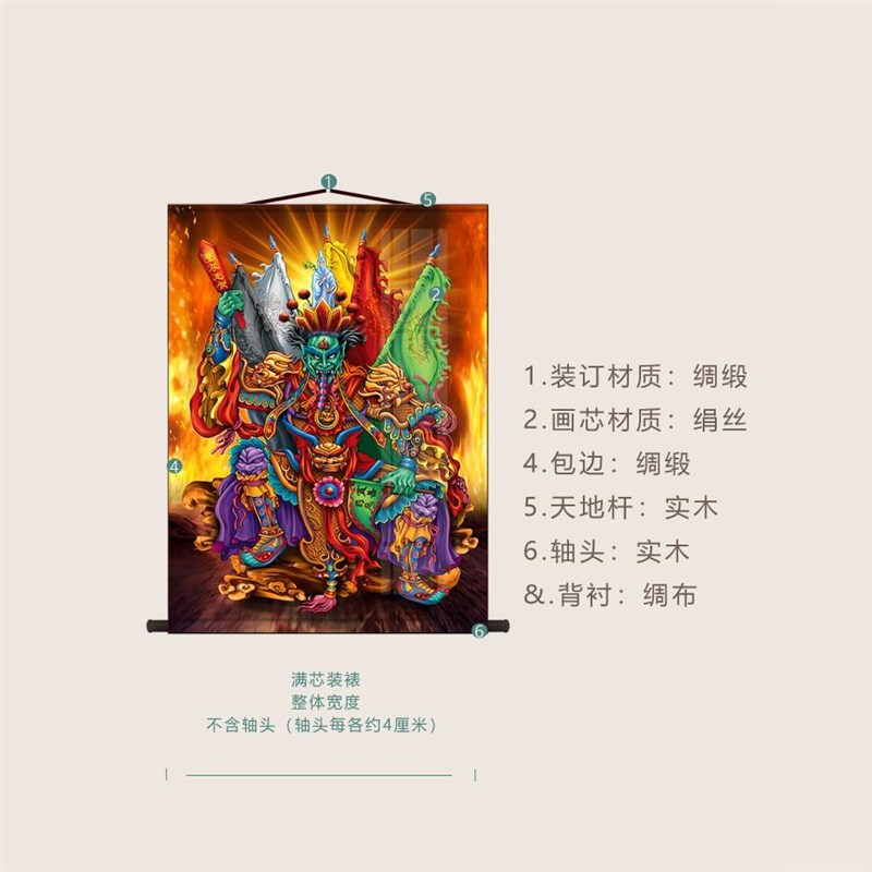 救苦鬼王画像面然大士挂画普渡公卷轴画供奉道场法场神仙画水陆画
