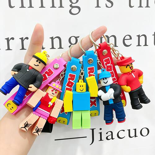 Roblox积木人公仔钥匙扣PVC软胶