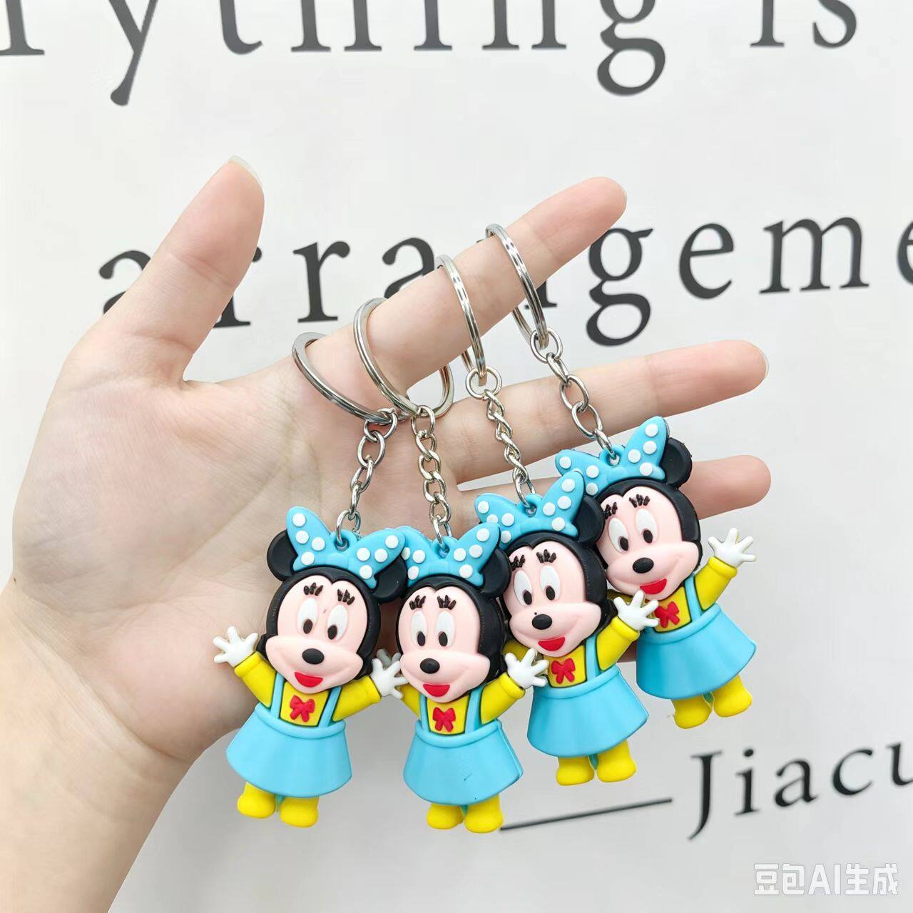 厂家直销环保PVC米妮卡通钥匙扣
