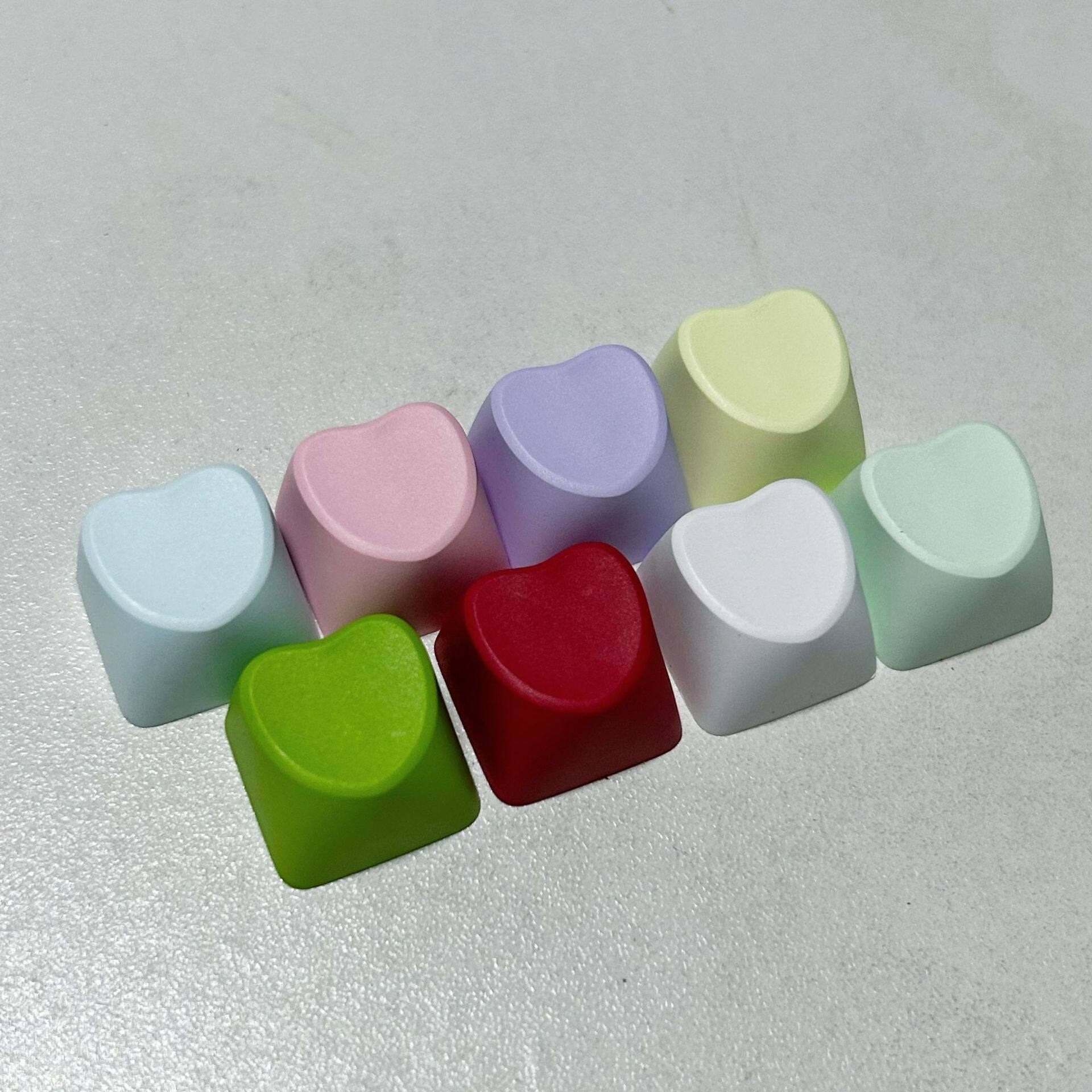 爱心键帽R4高度1u彩色机械键盘PBT键帽客制化DIY粉色蓝色