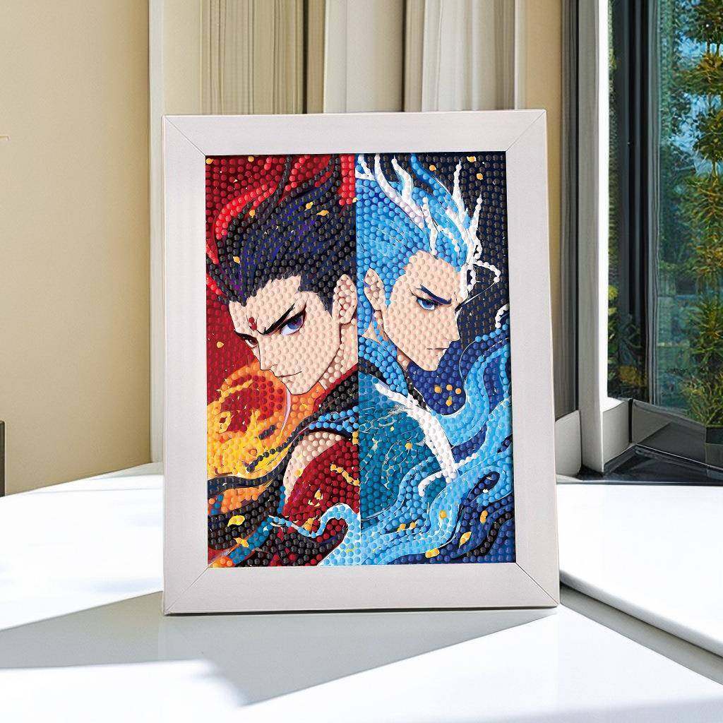 哪吒钻石贴画儿童材料包钻石绣卡通相框摆台画水晶,居家布艺,钻石绣,淘宝优惠券,粉丝福利购,淘宝优惠卷