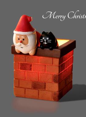圣诞节礼物小朋友夜灯烟囱圣诞老人发光装饰摆件新年创意送朋友