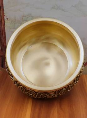 黄铜金钱元宝聚宝盆件招财聚财铜客厅艺术品前台客厅装饰品摆件