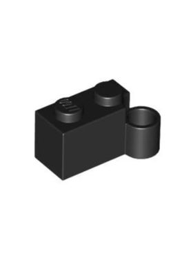 乐高/LEGO积木零配件 383126 3831 黑色 1x2铰链砖(母)