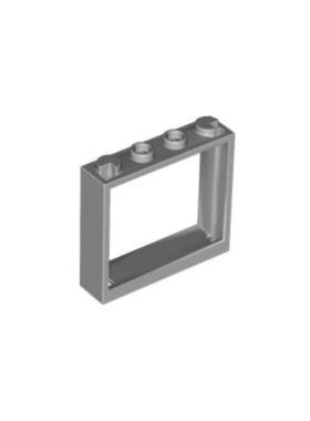 乐高/LEGO积木零件 6146299 60594 浅灰色 1x4x3窗框