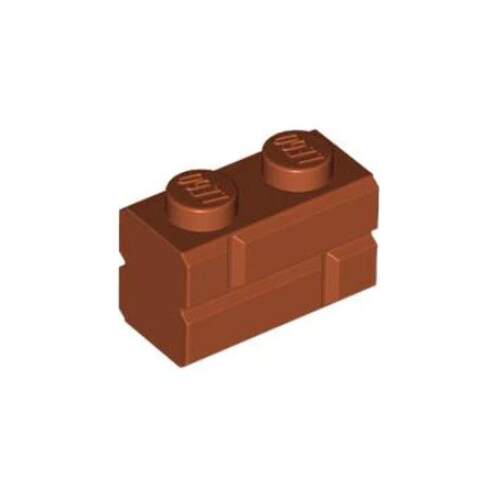 乐高/LEGO积木零件 6314383 98283 深橙色 1x2格纹墙砖