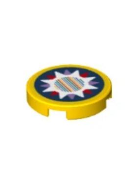 乐高/LEGO零件 6366086 14769pb469 黄色 2x2光面印刷件 太阳花图