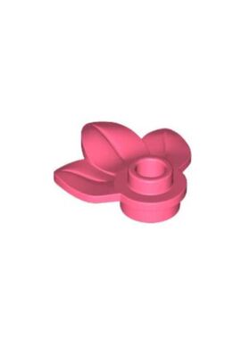 乐高/LEGO积木零件 32607 6375789 珊瑚红色 1x1 带三叶片花 植物