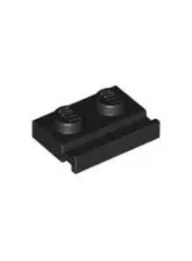 乐高/LEGO积木零配件 4107761 32028 黑色 1x2 单侧带滑槽轨道板