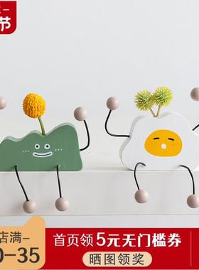 阿楹 玄关餐边壁柜小摆件电脑桌工位解压飘窗书架装饰儿童房绿植