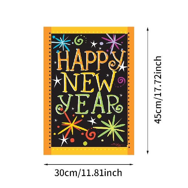 45x0cm Banner Festive Atmosphere Happy New Year Balcony
