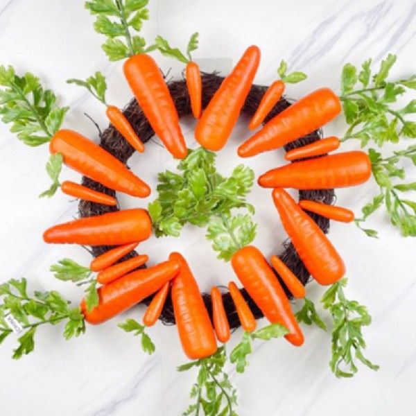 Easter Carrot Wreath Bunnys Carrots Hanging Ornaments Artif