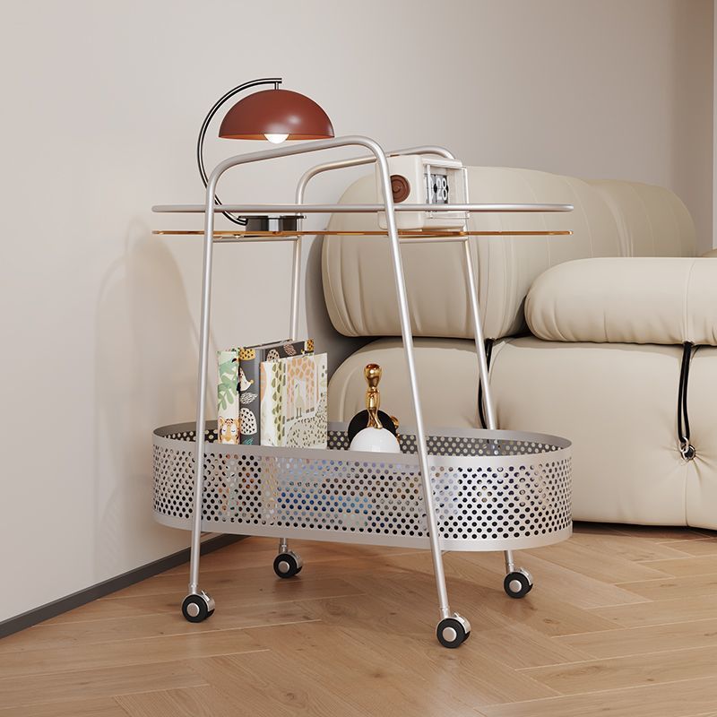 轻奢客厅沙发边几置物架卧室牀头小茶几可移动小推车桌子落地摆件