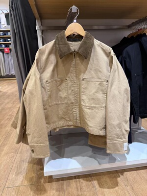 UINQUT/春秋季新款休闲拉链撞色工装外套翻领时尚夹克上衣479208