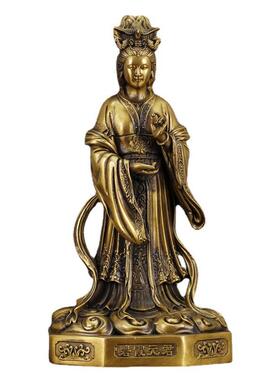 黄铜泰山奶奶神像碧霞元君泰山娘娘老母圣母佛像家用供奉铜像摆件