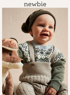 Newbie瑞典进口童装秋冬婴幼儿有机棉费尔岛套头毛衣保暖针织衫