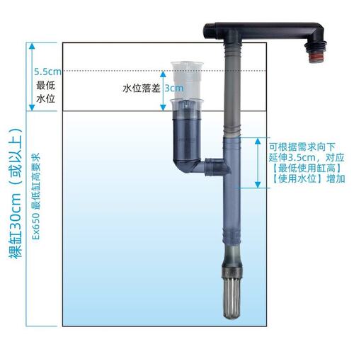 amtra安彩滤桶EX650配件滤材鱼缸过滤棉生化棉活性碳棉加长管转子
