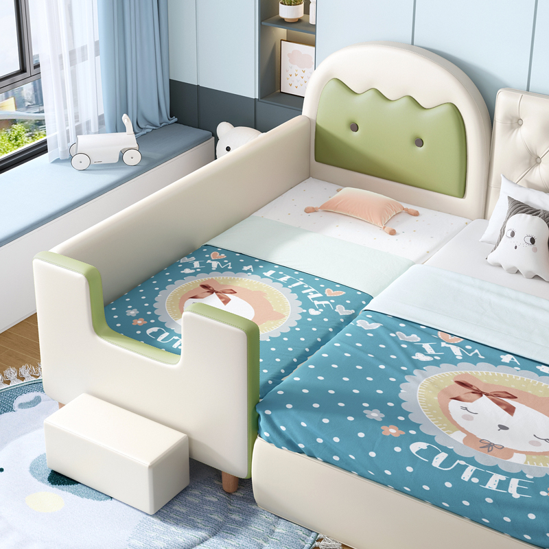 儿童床带护栏小床婴儿男孩女孩公主床单人床边床加宽拼接大床定制