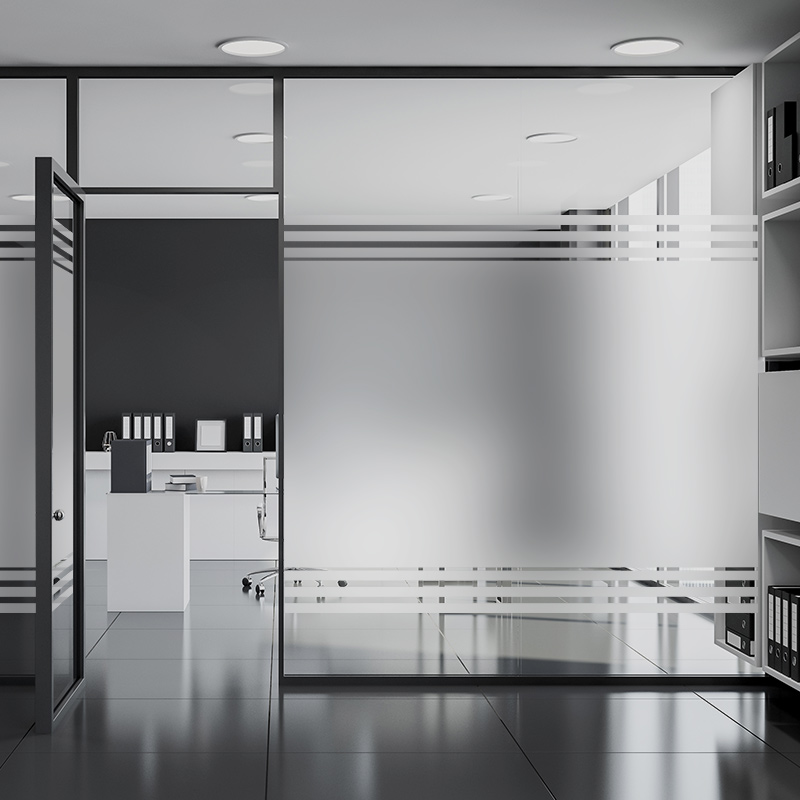 办公室玻璃贴膜百叶窗户隔断线条磨砂静电贴纸透光不透明防窥走光