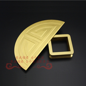 床头套拉手橱柜配件 方形铜柱新中式 新古典床头装 饰铜件半圆盘