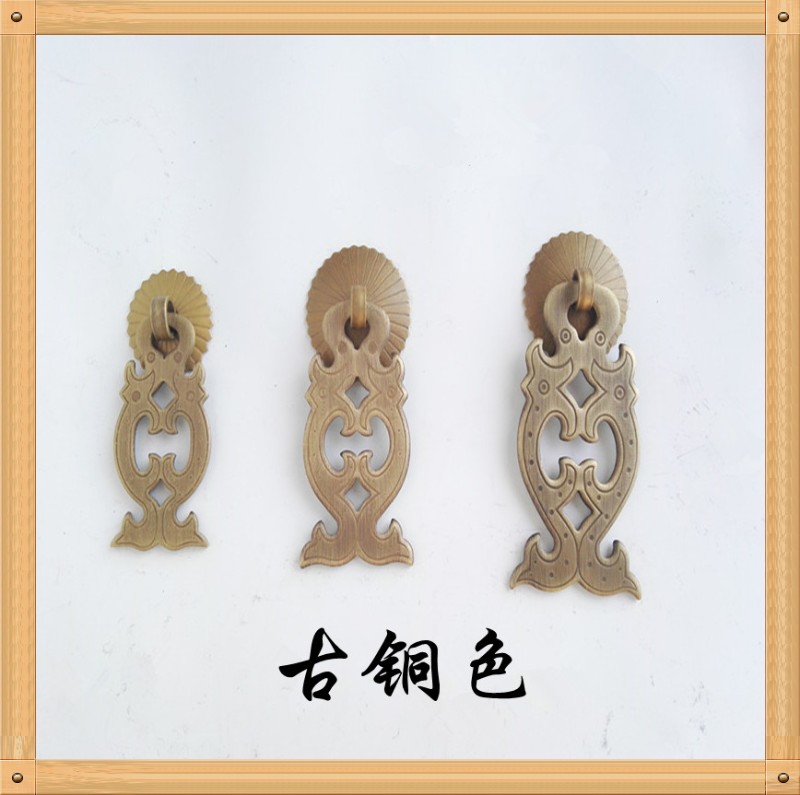 中式仿古铜配件衣柜抽屉纯铜拉手古典家具柜门纯铜抽屉拉手门把手
