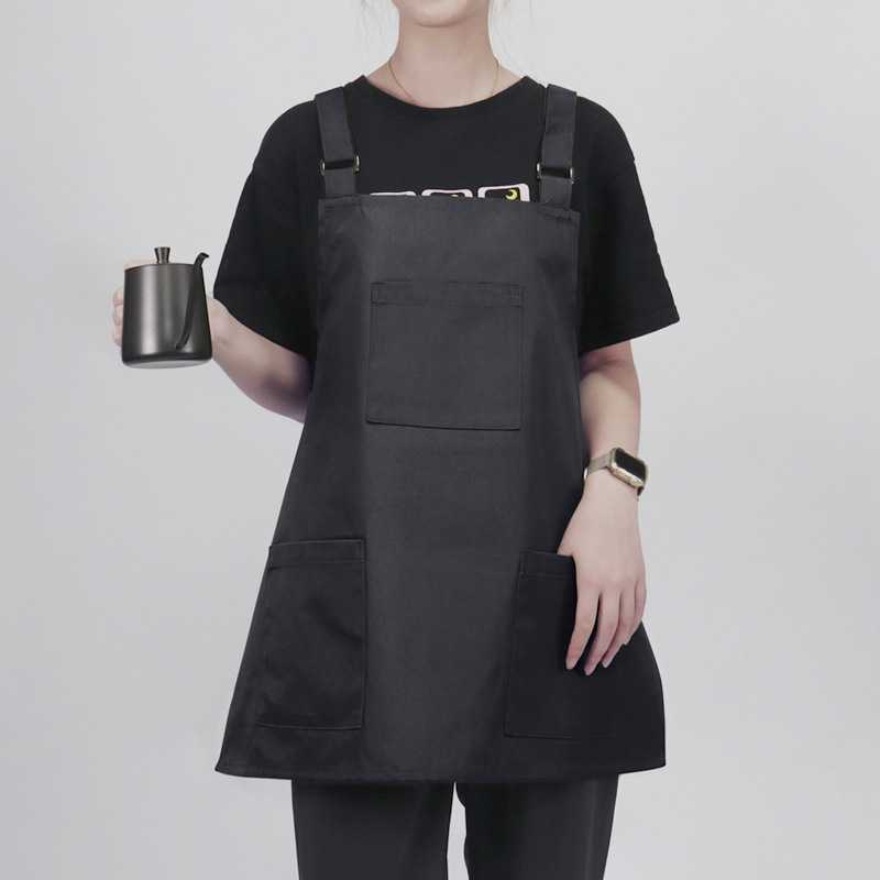 新款直销防水防油围裙女厨房餐饮服务员罩衣奶茶咖啡店工作服男马