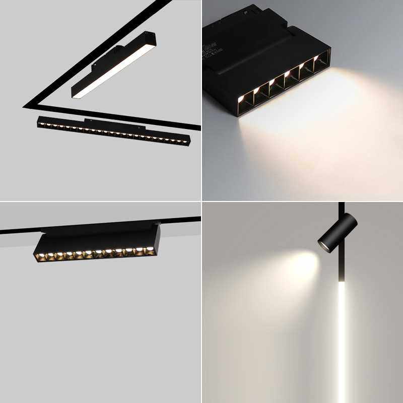 新款直销智能磁吸轨道灯套装20宽LED无边框嵌入式射灯泛光线条客,家装灯饰光源,轨道磁吸灯,淘宝优惠券,粉丝福利购,淘宝优惠卷