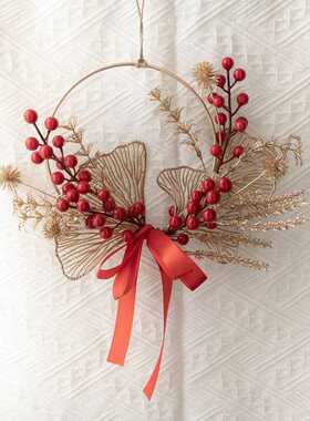 新款直销年宵花北美冬青墙饰发财果INS风仿真花家居装饰假花CF010