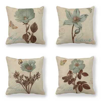 新款直销手绘矢田菊亚麻抱枕套跨境货源亚马逊爆款Ym0978