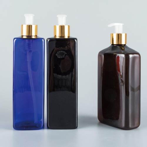 新款直销500ml方瓶纯露分装瓶乳液瓶按压瓶电化铝左右开关泵