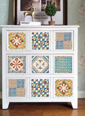 新款直销ET140-153 亚马逊马赛克瓷砖贴仿古花砖自粘瓷砖贴复古墙