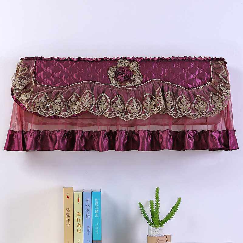 新款直销欧式蕾丝布艺挂机空调罩1-1.5P匹挂式空调防尘套保护挡风