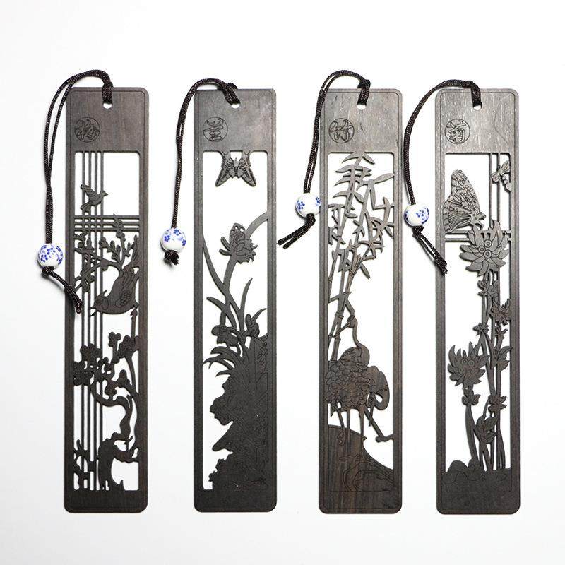 新款直销木质古风书签风 古典复古文艺文具礼物 创意礼品礼盒套装