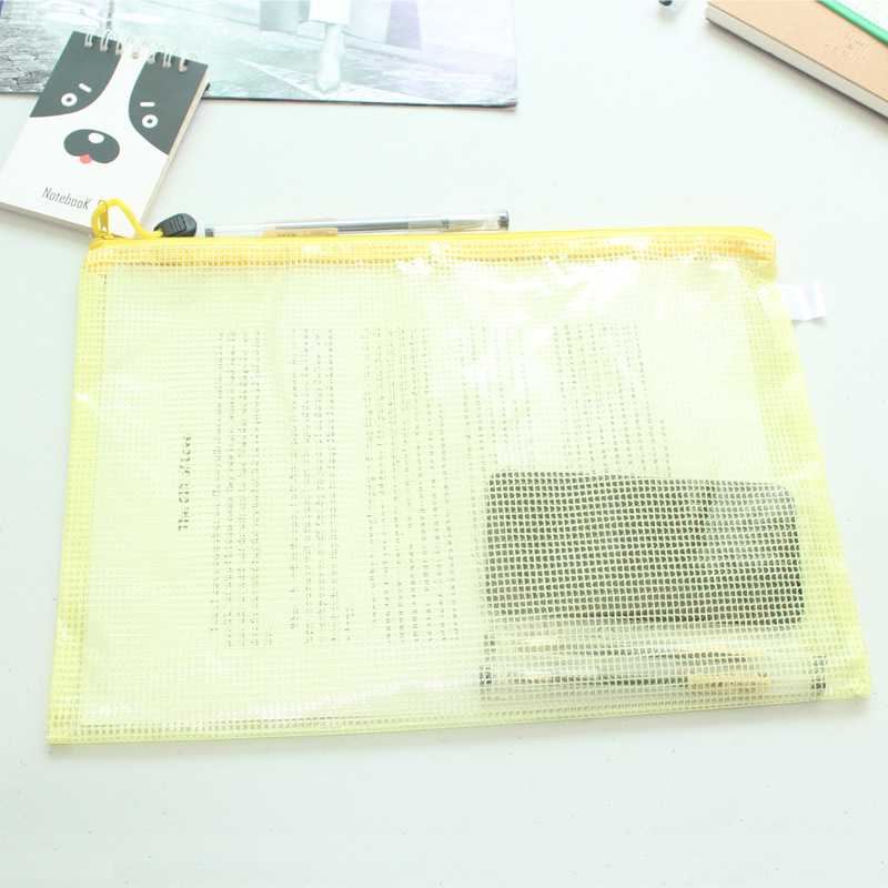 新款直销A4网格文件袋加厚多规格拉链袋办公收纳档案袋学生分类文