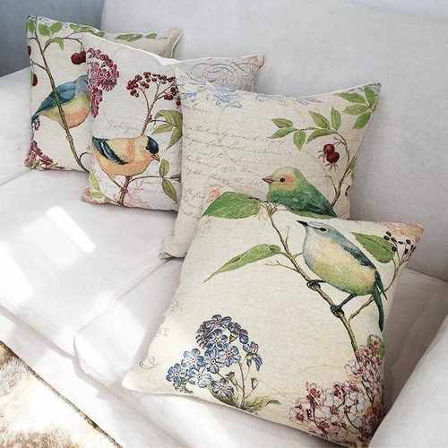 新款直销新品外贸沙发抱枕美式乡村靠垫靠枕法式田园抱枕棉麻汽车