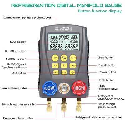 新款直销数字真空压力多管测试仪仪表压力表制冷HVAC温度测试仪冷