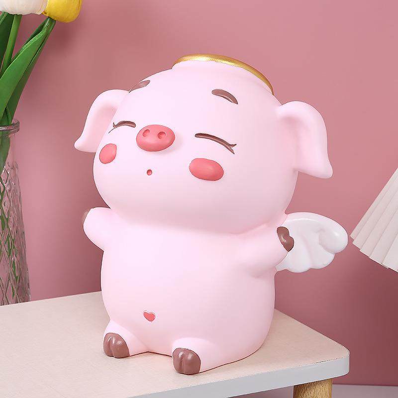 新款直销小猪存钱罐卡通搪胶防摔儿童储蓄罐学生礼品创意家居摆件