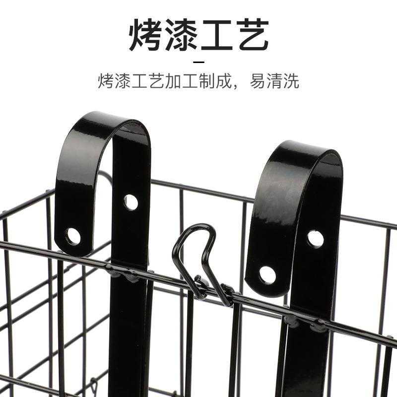 新款直销山地车折叠挂篮自行车篮子车筐 前后挂式加粗款侧挂铁车