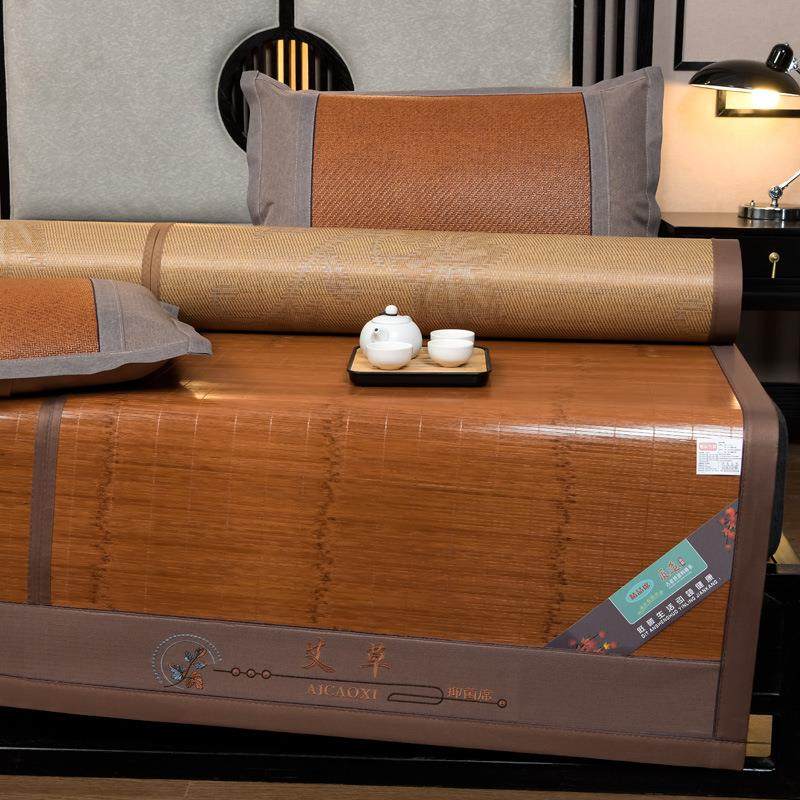 新款直销新款凉席竹席夏季空调席双面可折叠藤席草席夏天学生宿舍